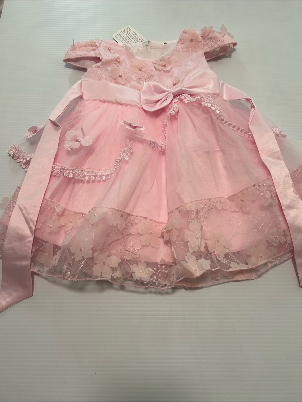 Pink Floral Tulle Party Dress for Kids